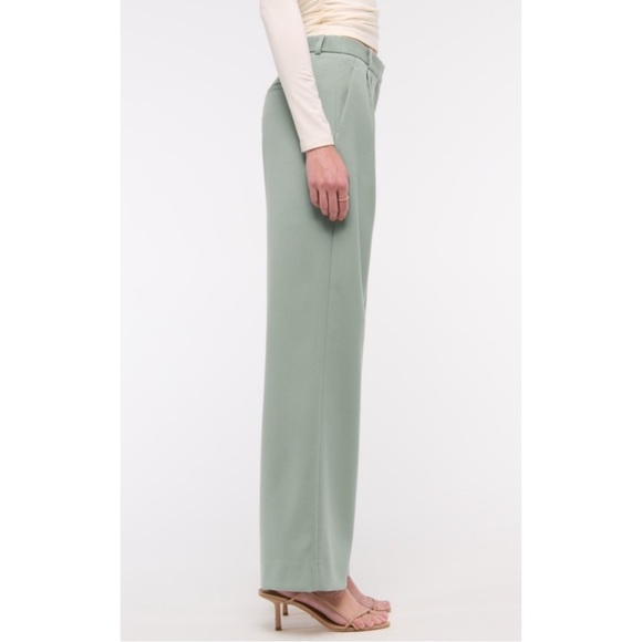 ABERCROMBIE | Sloane Low Rise Tailored Wide Leg Pant in Mint Green, Size 27R - Picture 2 of 10